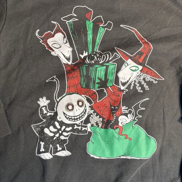 Child's M Disney Nightmare Before Christmas Lock Shock Barrel Sweatshirt Black - Picture 2 of 4